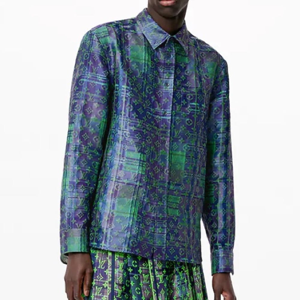 Louis Vuitton FW 21’ Neon Check Monogram Oversized Shirt